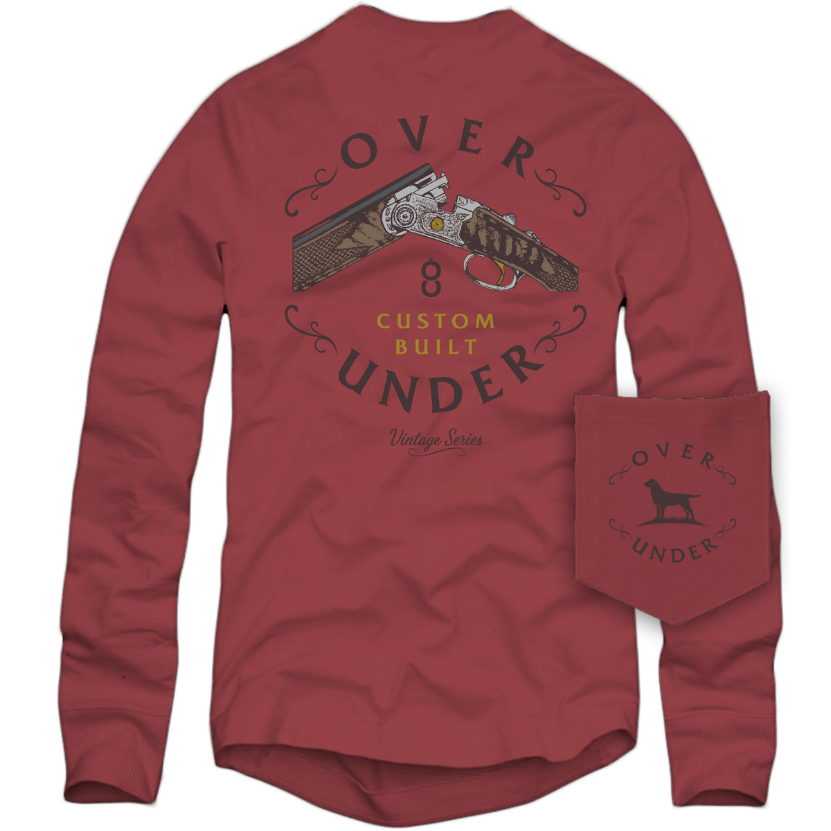 L/S Vintage Custom Built T-Shirt Crimson